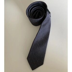 New Murano New Silk & Linen Blend Neck Tie Navy 3" Wide Quiet Luxury Office
